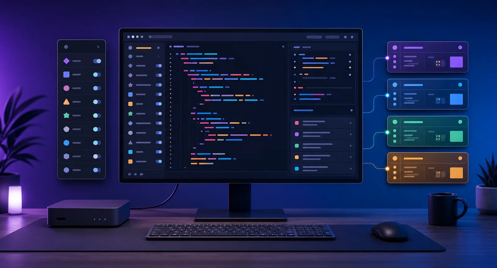 Como organizar o VS Code com extensões, temas e perfis separados para carregar somente as ferramentas necessárias em cada projeto. /2024/11/14/vscode/featured-image.webp