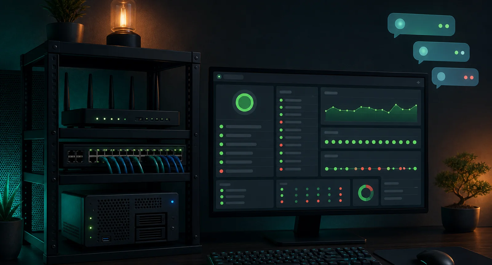Como uso o Uptime Kuma em um container Podman, com alertas pelo Telegram e um indicador no GNOME para identificar rapidamente problemas na rede. /2025/05/17/uptime-kuma/featured-image.webp